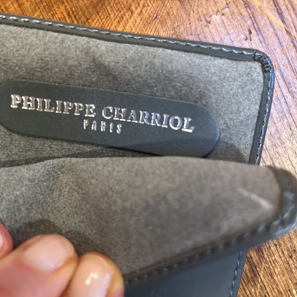 Philippe Charriol Gray Leather Eyeglass Case. New - Picture 4 of 5